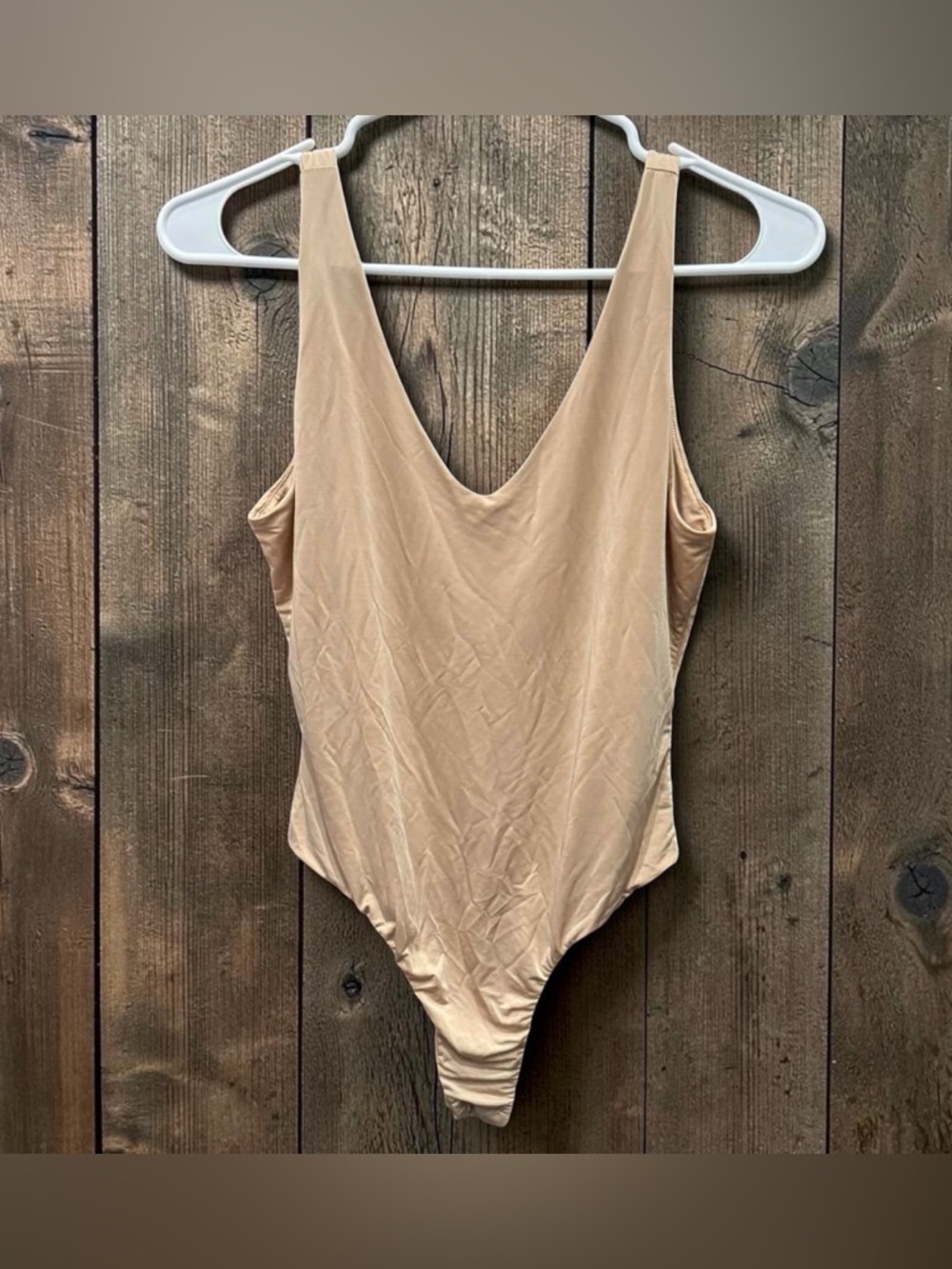 Heart Hips Nude/Tan One-Piece Bodysuit LARGE
